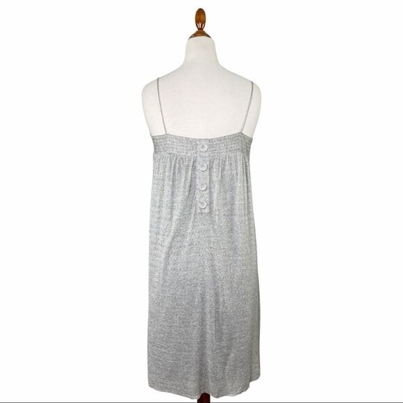 Seduce French Cloth Silver Gray Eyelet Slip Dress Button Back Size 12 - Picture 2 of 11